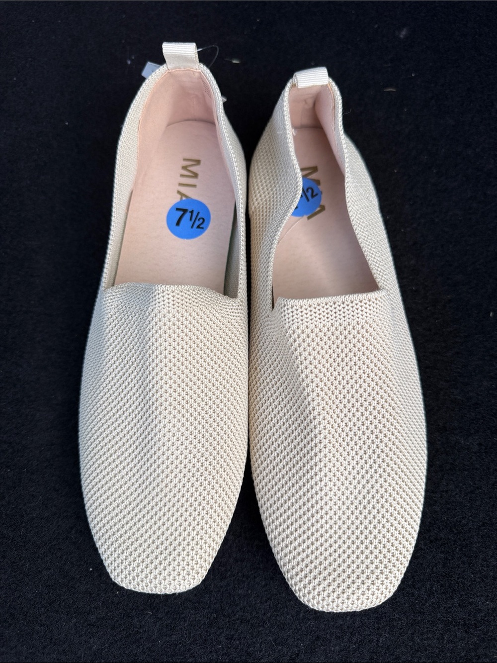 MIA Women's Knit Slip-On Loafers in Light Beige